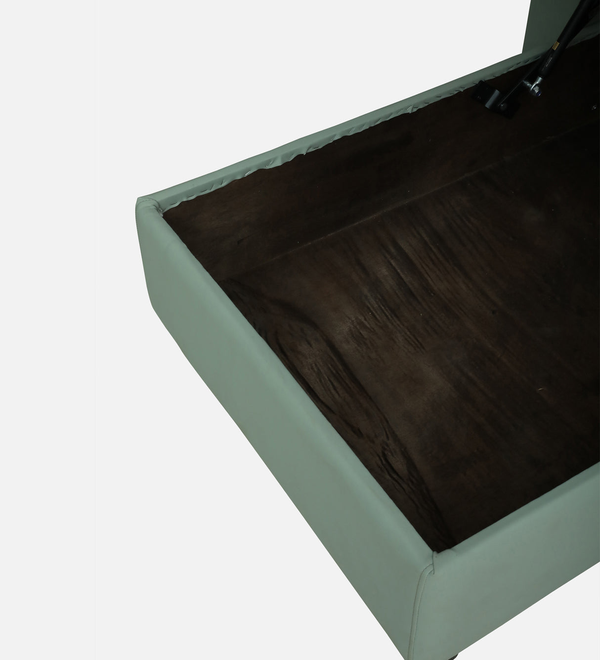 Mayor Leatherette Fabric LHS Lounger With Hydraulic Storage In Oasis Color