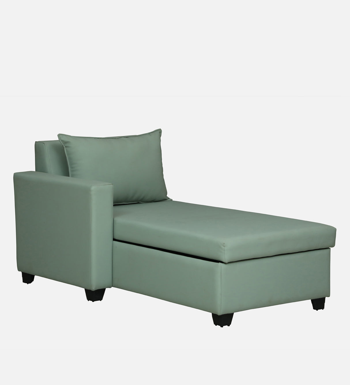 Mayor Leatherette Fabric LHS Lounger With Hydraulic Storage In Oasis Color