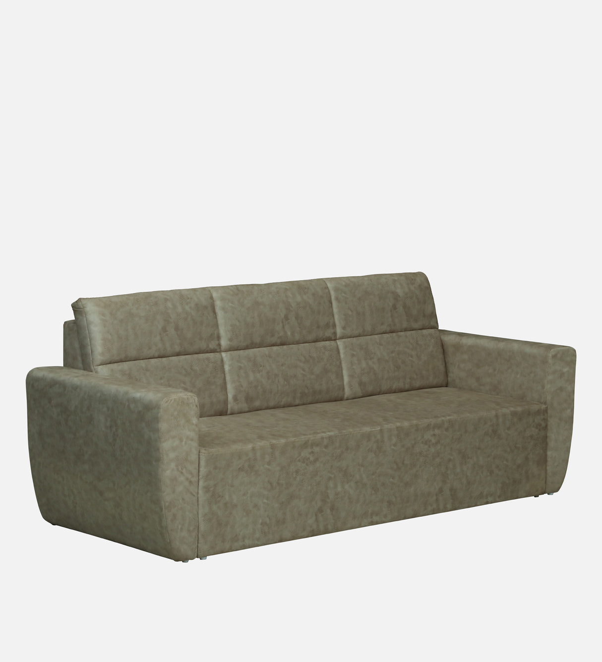 Roman Three Seater Upholstered Sofa Velvet - 12 Months Warranty - Beige Suede