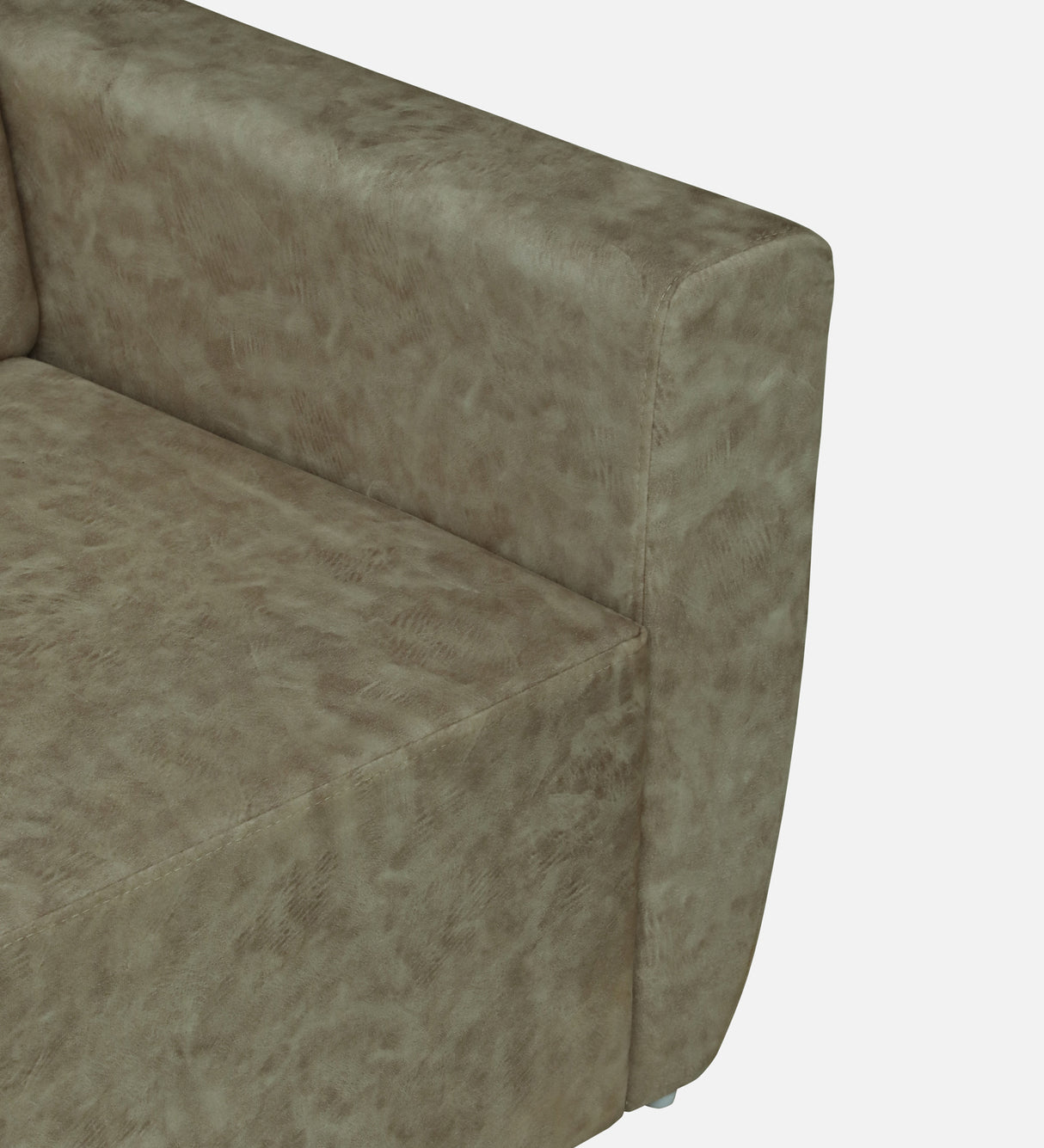 Roman Three Seater Upholstered Sofa Velvet - 12 Months Warranty - Beige Suede