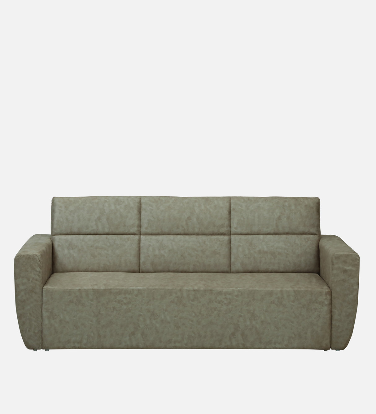 Roman Three Seater Upholstered Sofa Velvet - 12 Months Warranty - Beige Suede