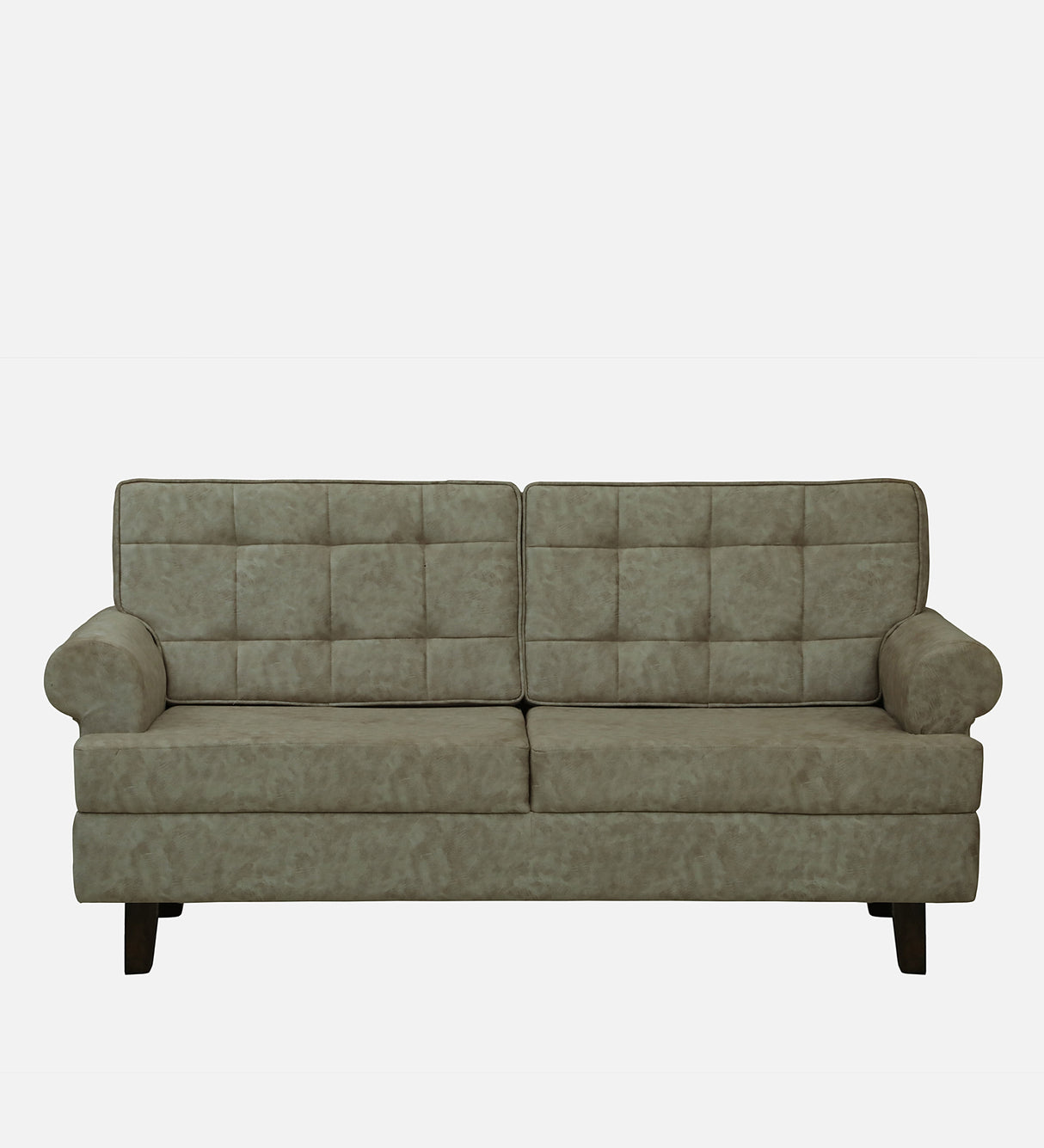 FABRIO Three Seater Upholstered Sofa Velvet - 12 Months Warranty - Beige Suede