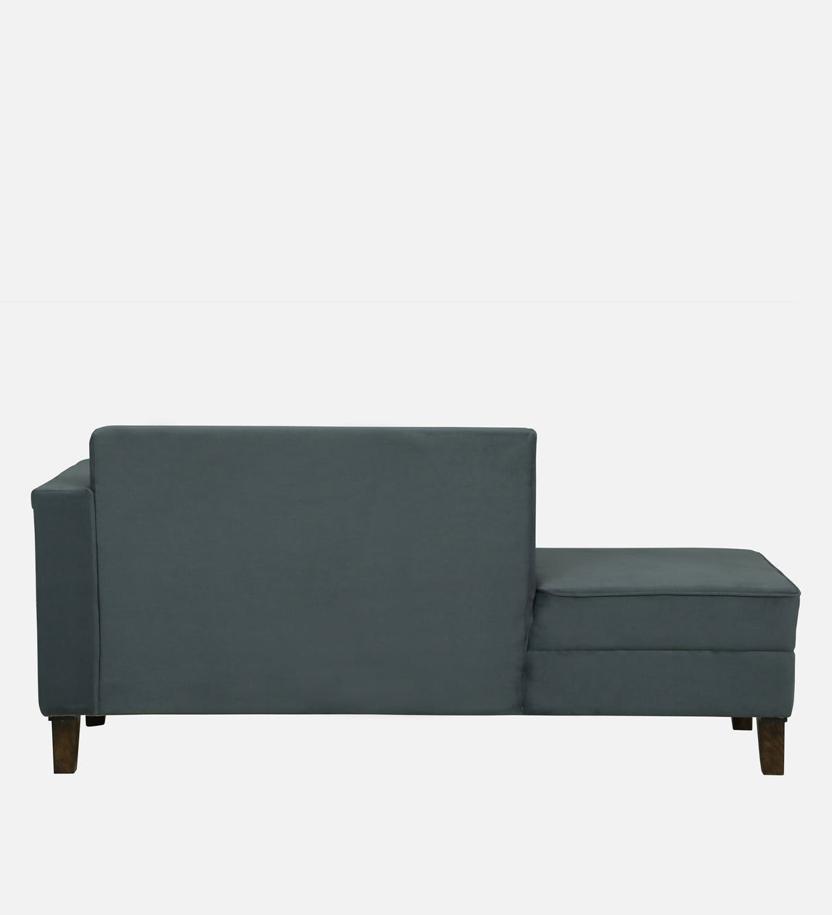 Venus Velvet Fabric LHS Lounger In Grey Color