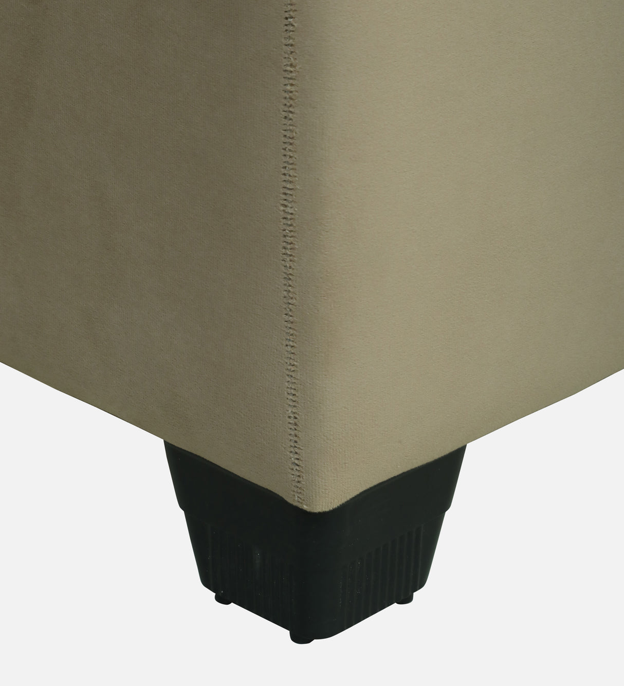 Fabrio Velvet Fabric LHS Lounger With Hydraulic Storage In Brown Color
