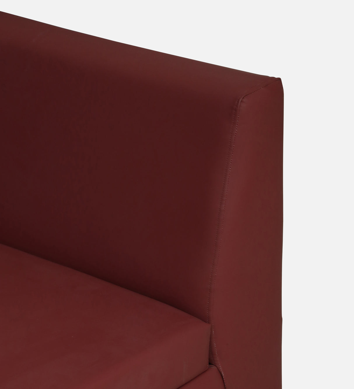 Mayor Leatherette Fabric LHS Lounger With Hydraulic Storage In Maroon Color