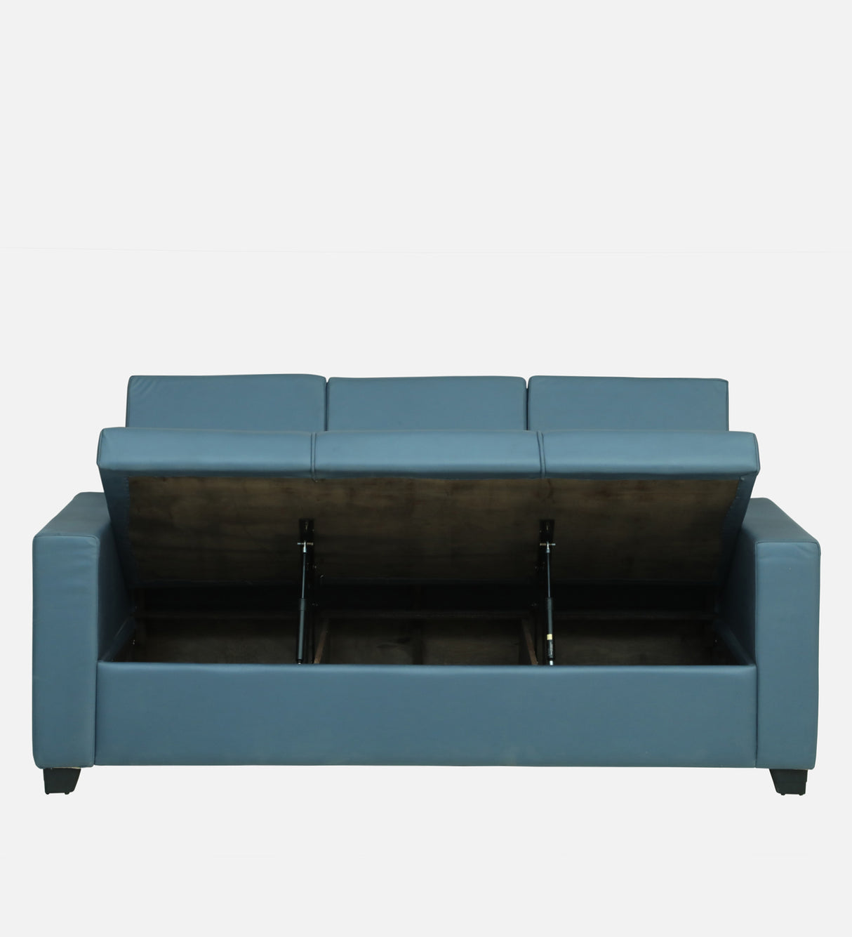GOA Three Seater Upholstered Sofa With Storage - 12 Months Warranty - BLUE