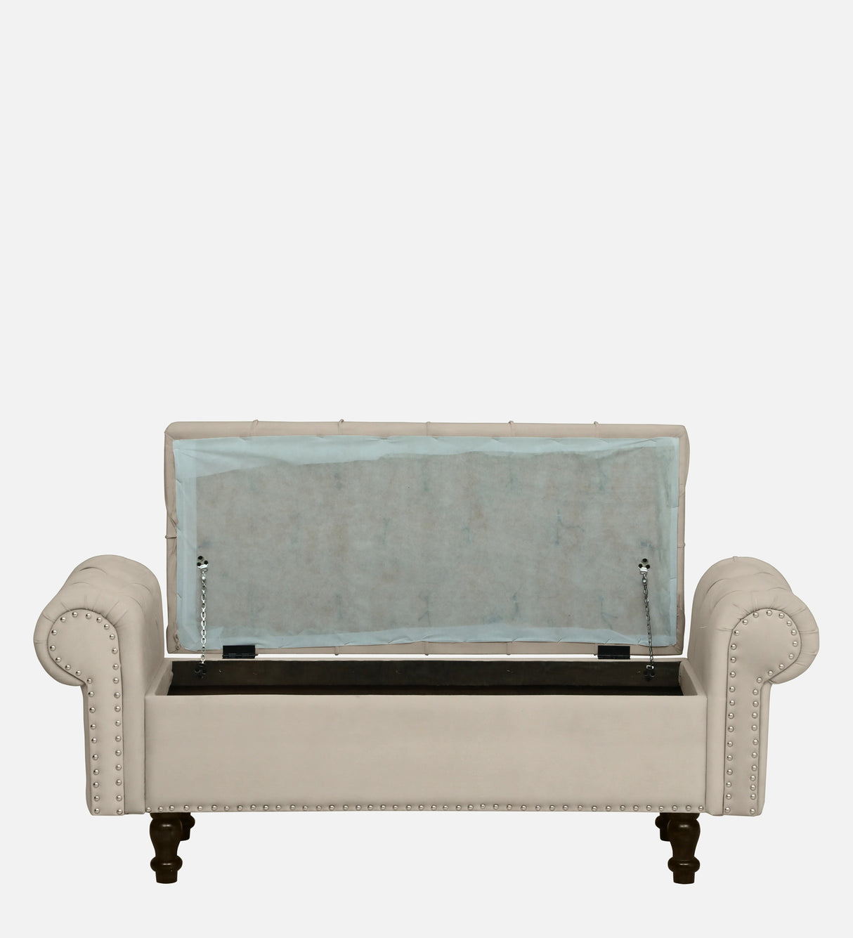 FABRIO Upholstered Ottoman Bench With Storage - 12 Months Warranty - Cream