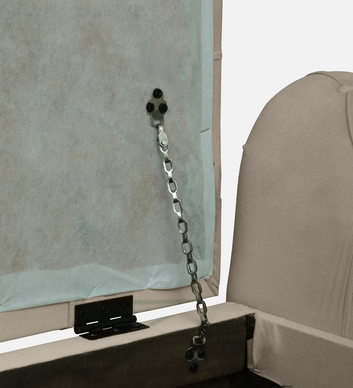 FABRIO Upholstered Ottoman Bench With Storage - 12 Months Warranty - Cream