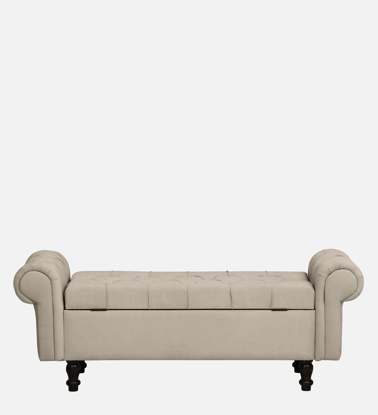 FABRIO Upholstered Ottoman Bench With Storage - 12 Months Warranty - Cream