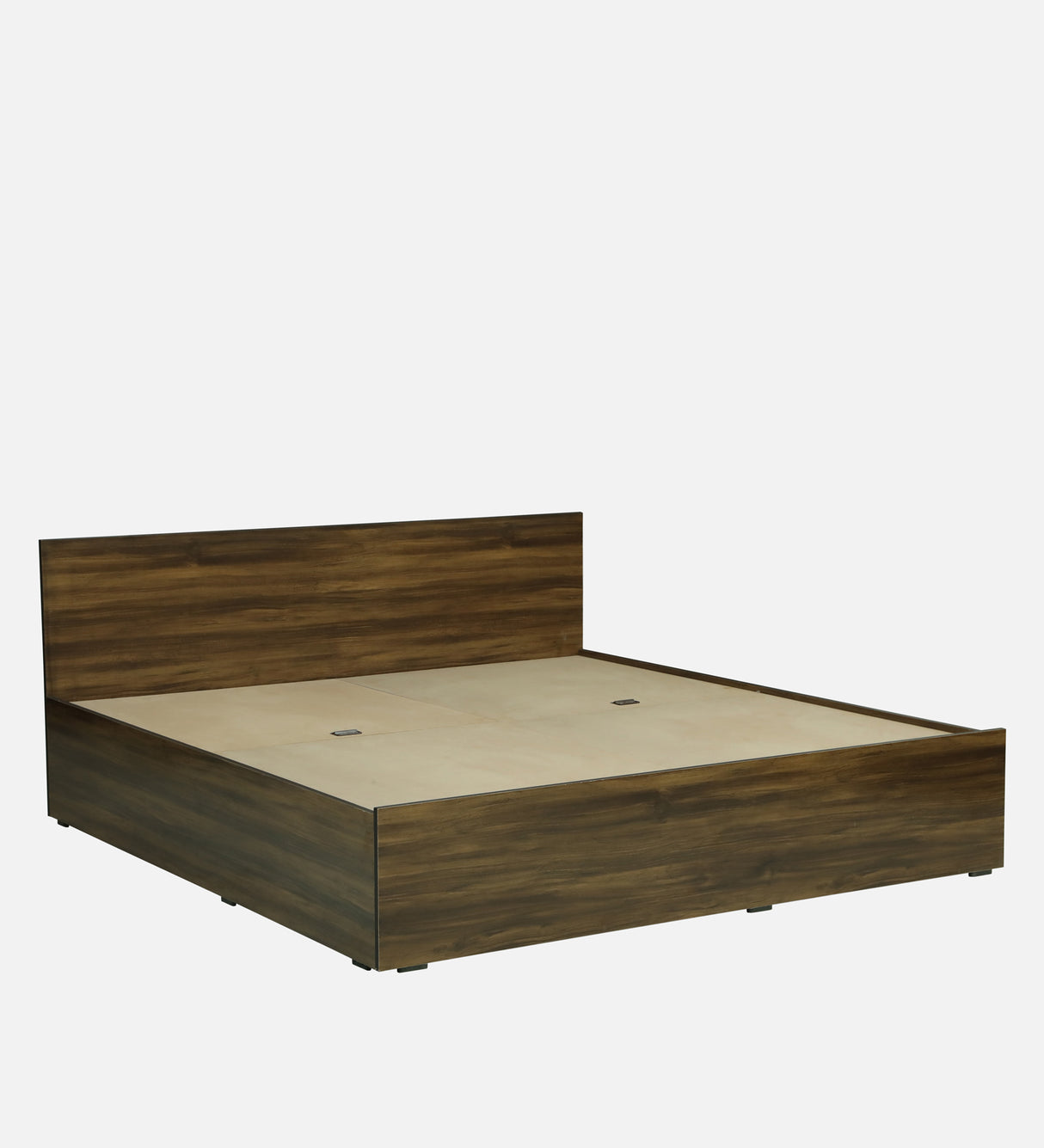 CARPER Engineered Wood Bed with Box Storage (Walnut) - 12 Months Warranty
