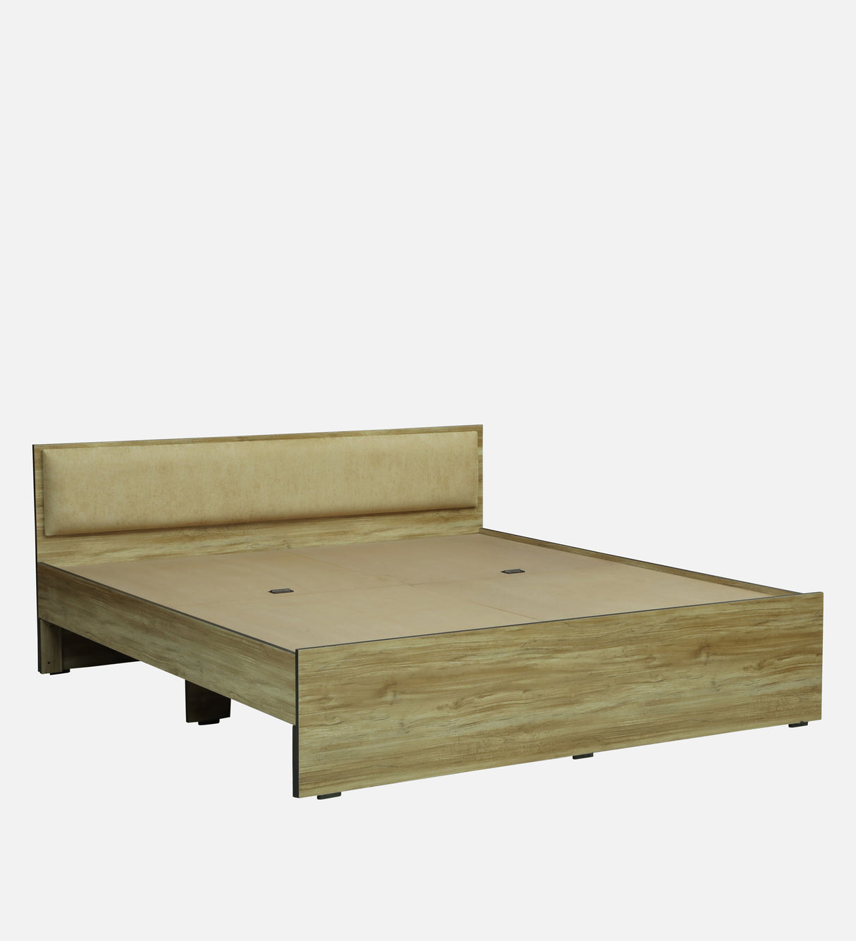 ALLEN Engineered Wood Bed Without Storage and Upholstered Headboard (STONE) - 12 Months Warranty