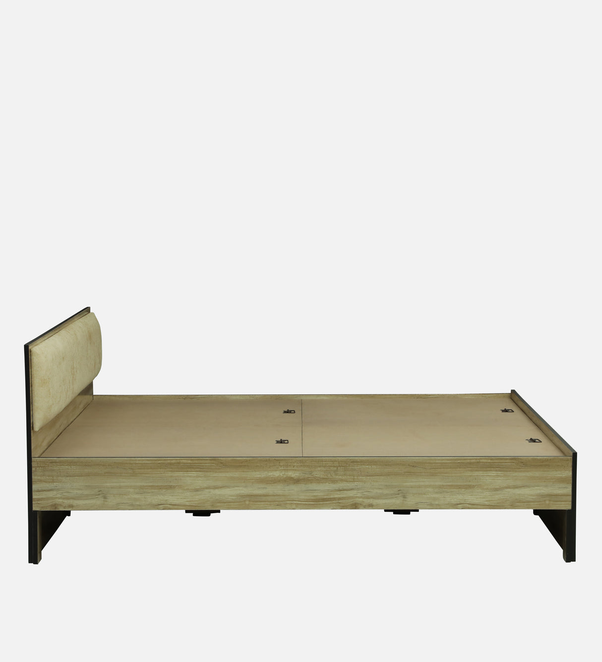 ALLEN Engineered Wood Bed Without Storage and Upholstered Headboard (STONE) - 12 Months Warranty