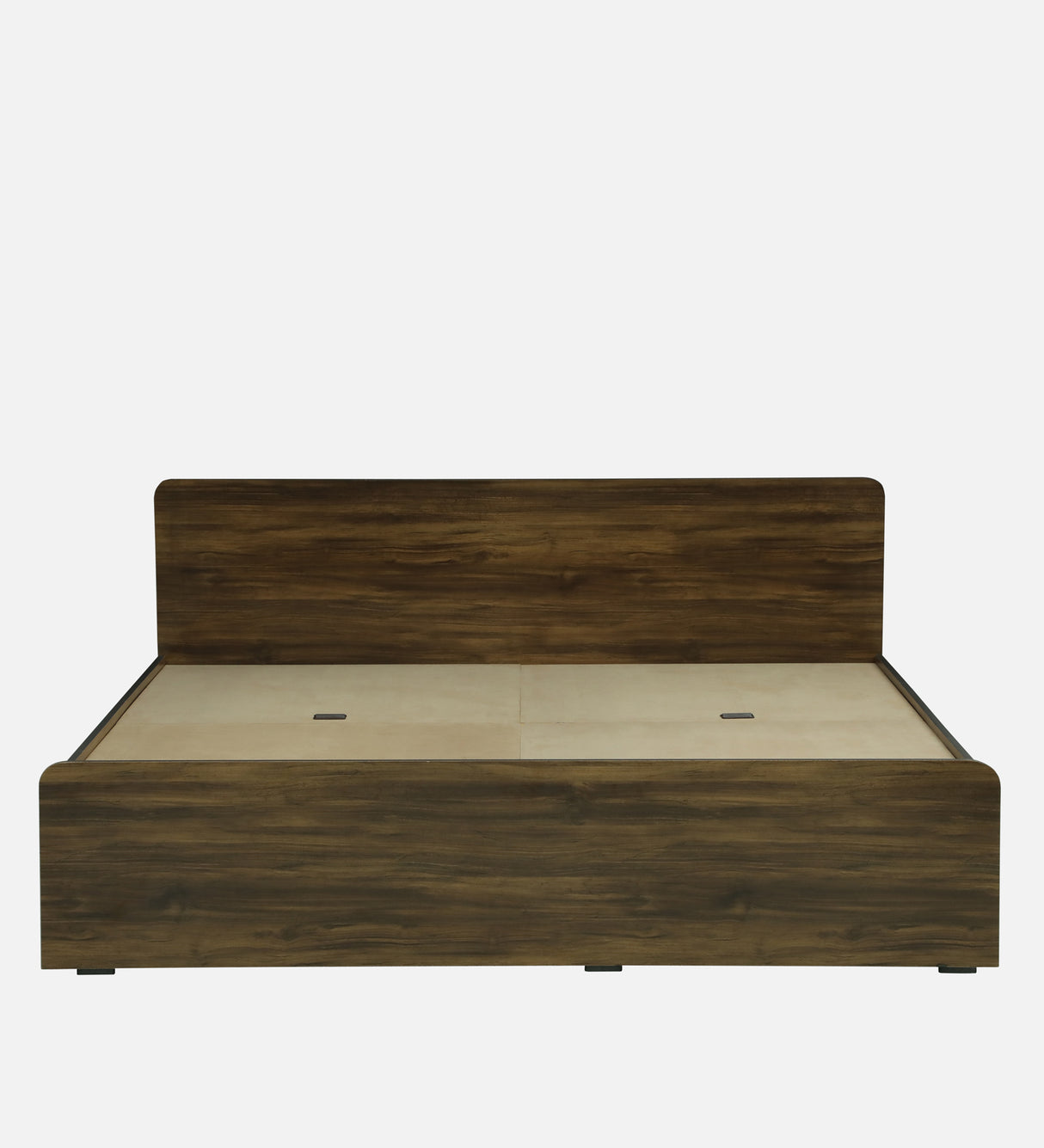 SMITH Engineered Wood Bed with Box Storage (Walnut) - 12 Months Warranty