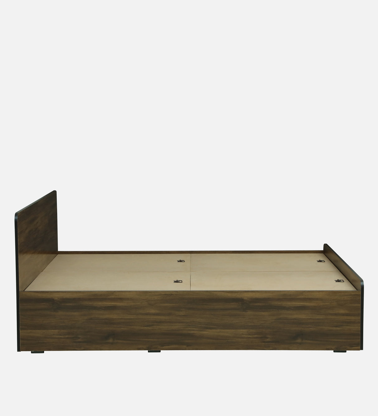 SMITH Engineered Wood Bed with Box Storage (Walnut) - 12 Months Warranty