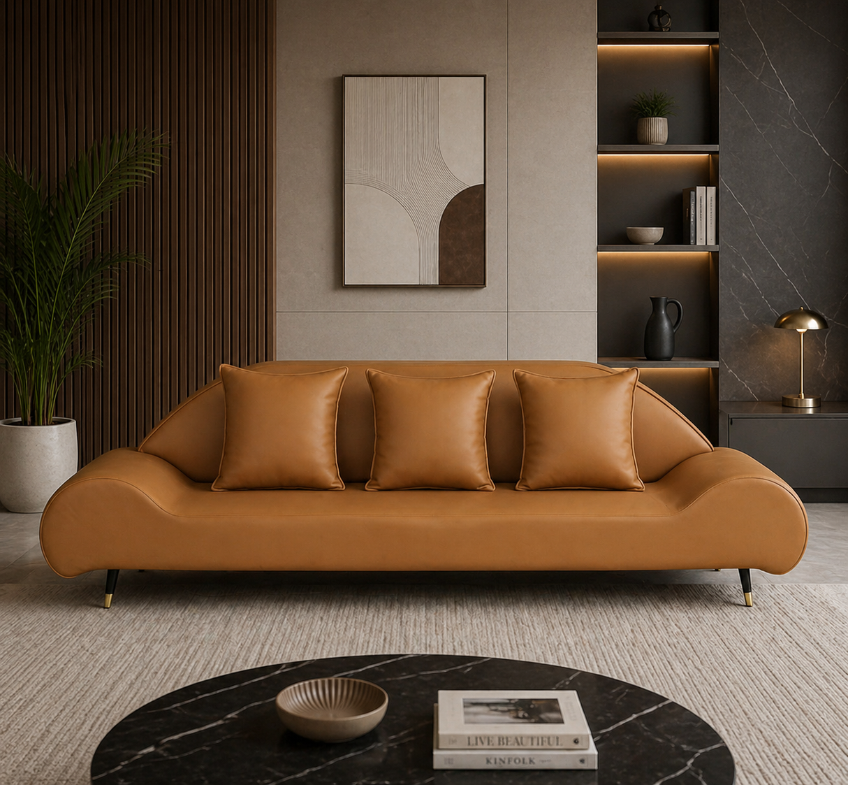 ROCKEY Three Seater Upholstered Sofa - 12 Months Warranty - SAFFARON