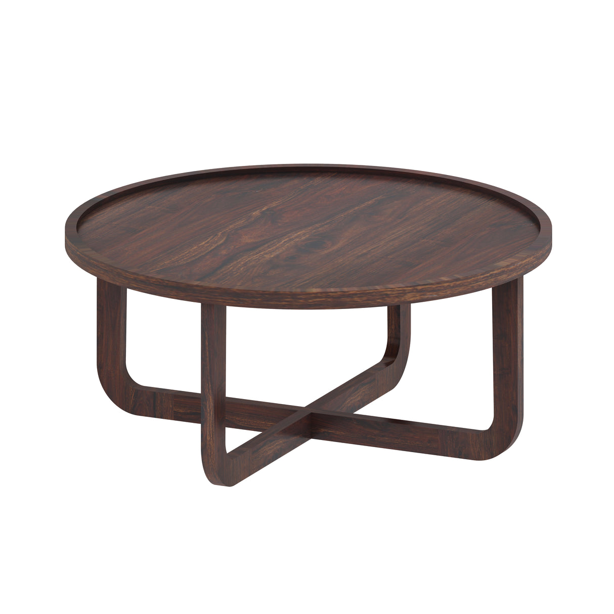 Round Solid Sheesham Wood Coffee Table - 3 years Warranty