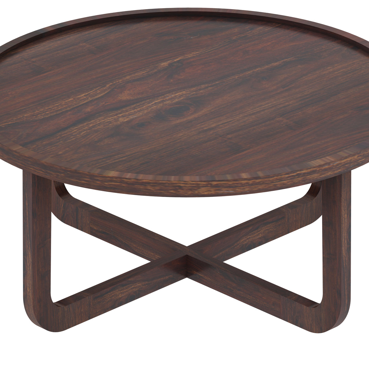Round Solid Sheesham Wood Coffee Table - 3 years Warranty