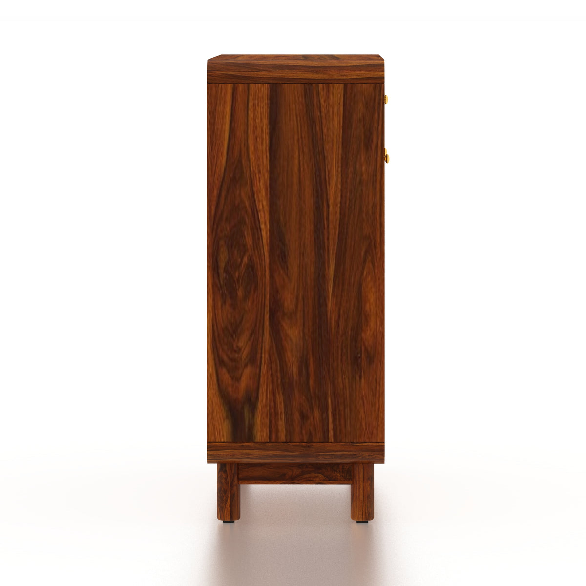 Cosmos Solid Sheesham Wood Shoe Rack With three Doors and Two Drawer 3 - Year Warranty