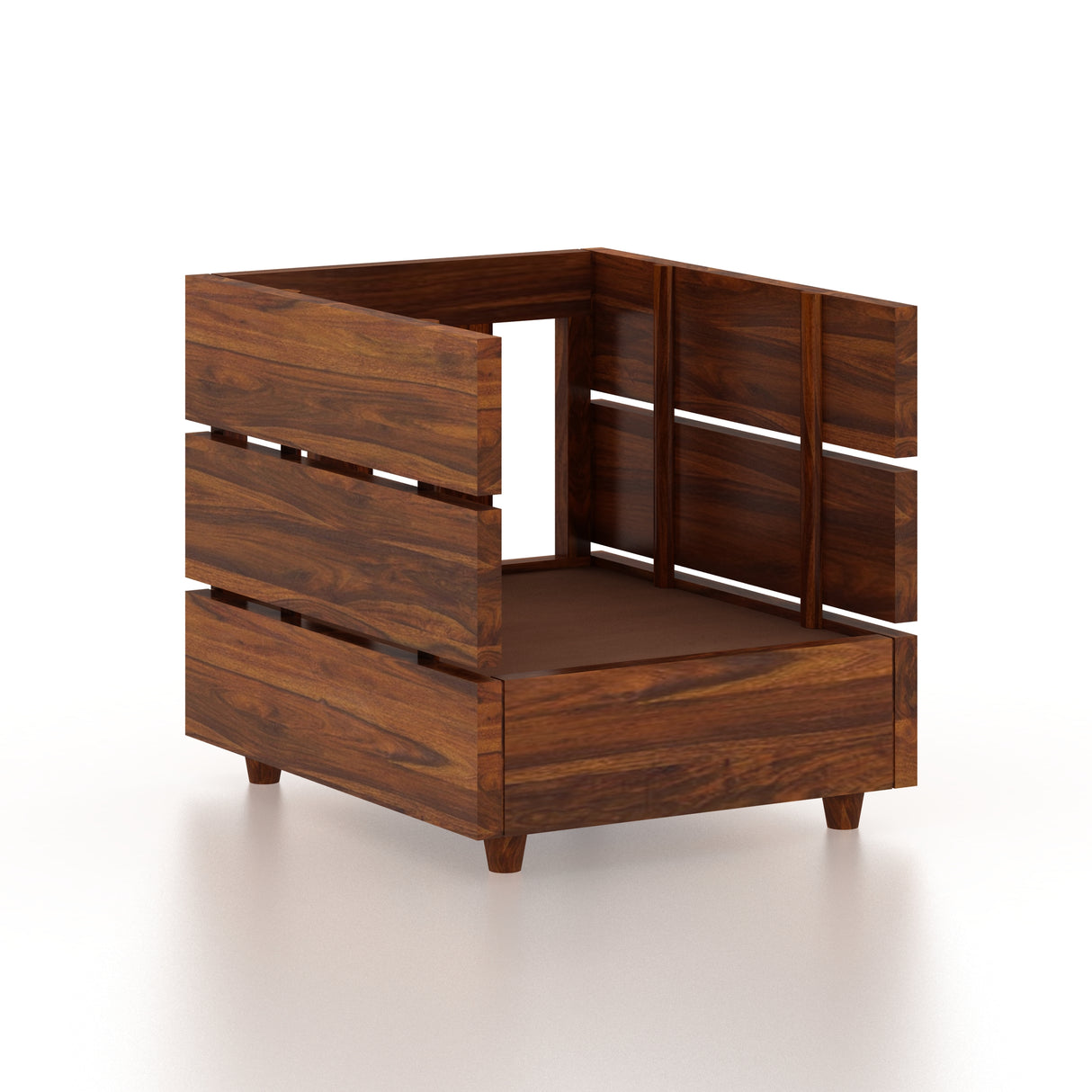 Cairo Solid Sheesham Wood Single Seater Sofa - 3 Year Warranty (LUXE EDITION)