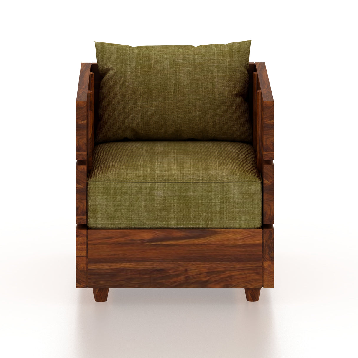 Cairo Solid Sheesham Wood Single Seater Sofa - 3 Year Warranty (LUXE EDITION)