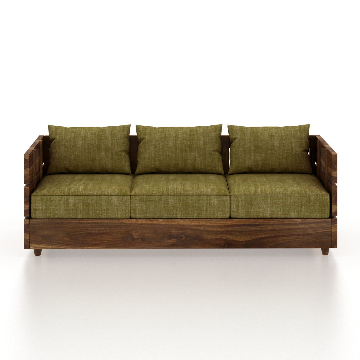 Cairo Solid Sheesham Wood 3 Seater Sofa - 3 Year Warranty (LUXE EDITION)