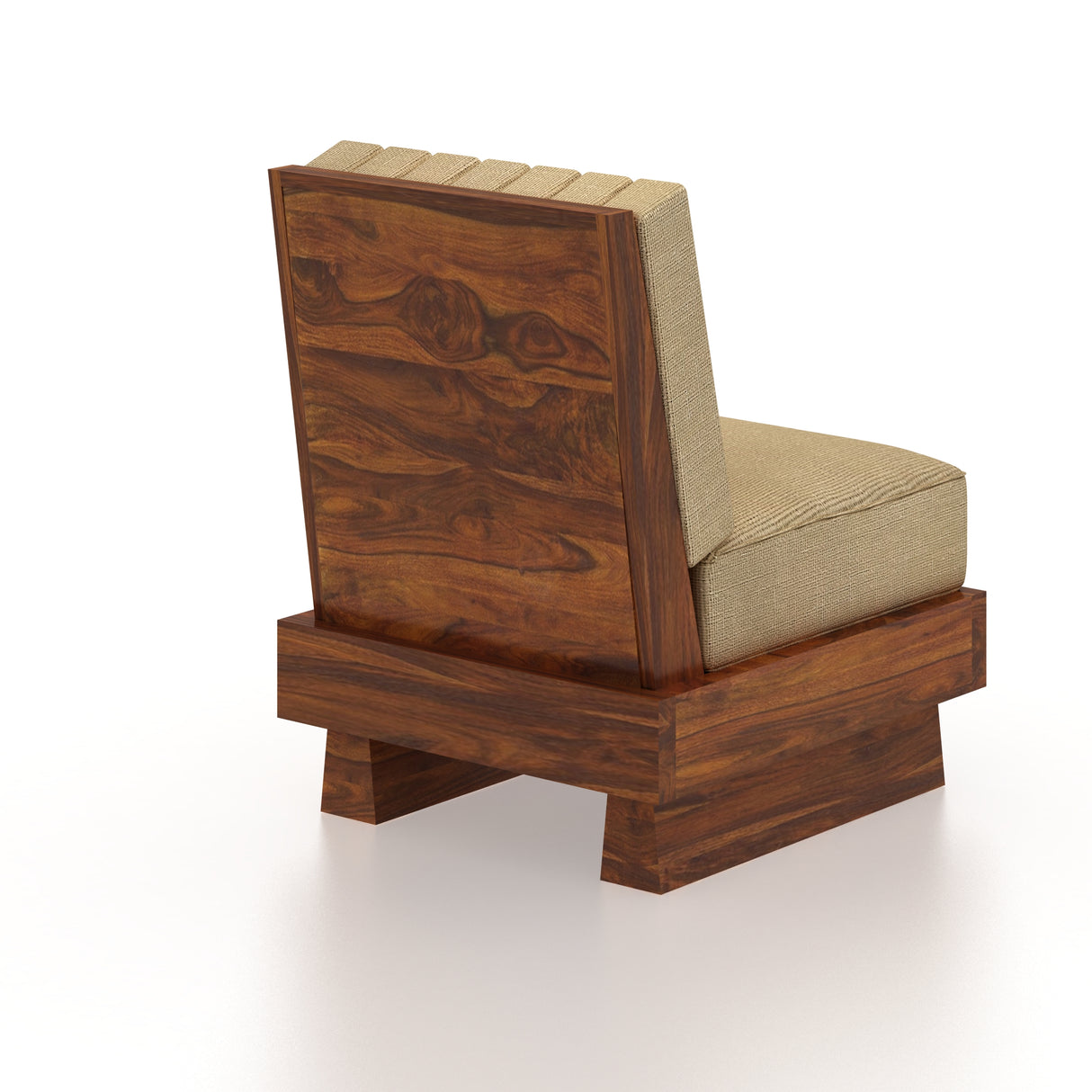 RONNY Solid Sheesham Wood Single Seater Sofa - 3 Year Warranty (LUXE EDITION)