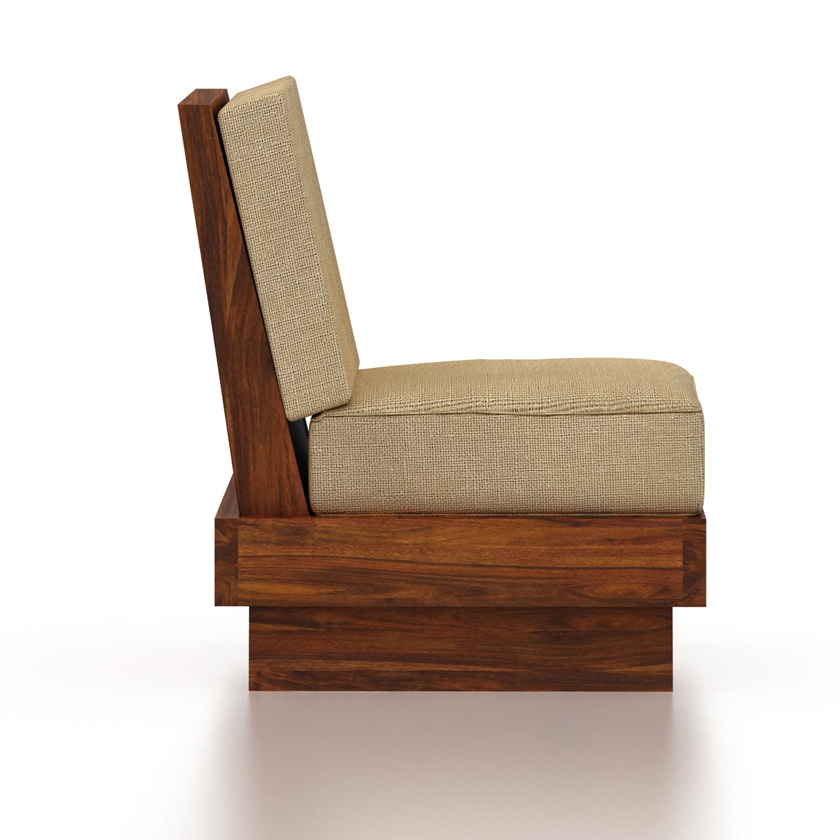 RONNY Solid Sheesham Wood Single Seater Sofa - 3 Year Warranty (LUXE EDITION)