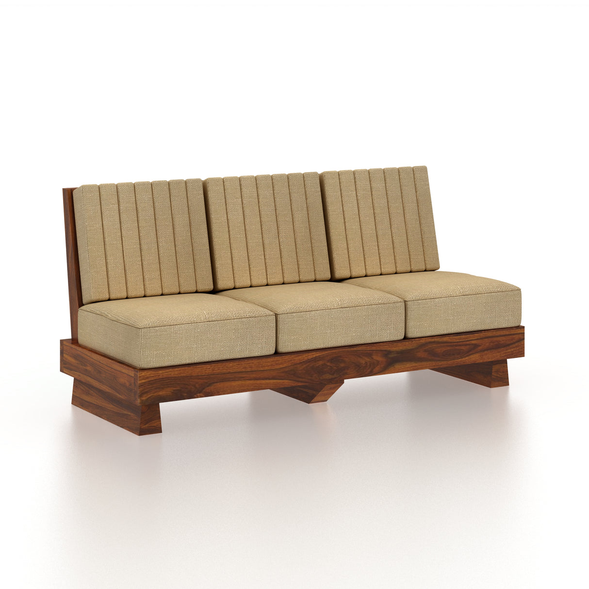 RONNY Solid Sheesham Wood 3 Seater Sofa - 3 Year Warranty (LUXE EDITION)