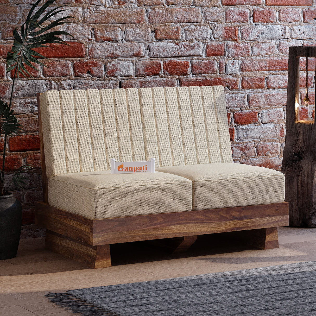 RONNY Solid Sheesham Wood 2 Seater Sofa - 3 Year Warranty (LUXE EDITION)