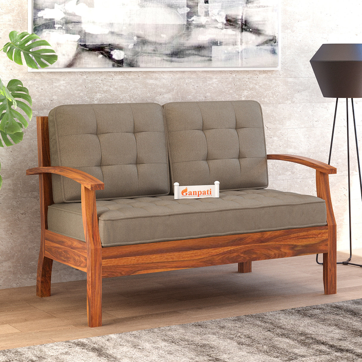 RAYON Solid Sheesham Wood 2 Seater Sofa - 3 Year Warranty (LUXE EDITION)