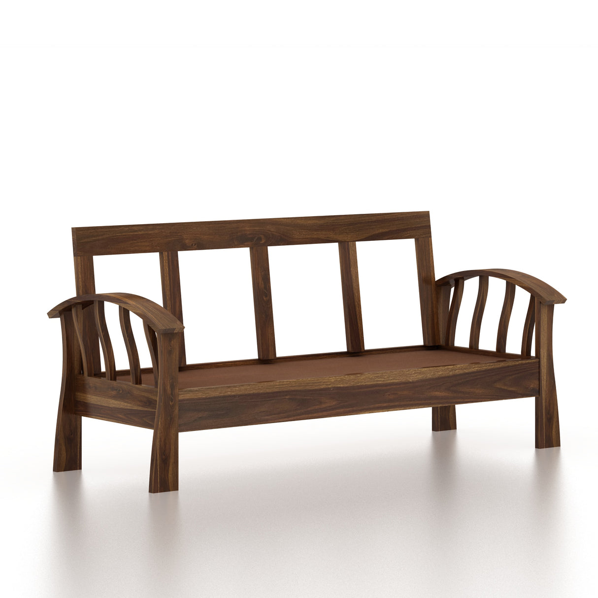 CROWN Solid Sheesham Wood 3 Seater Sofa - 3 Year Warranty (LUXE EDITION)