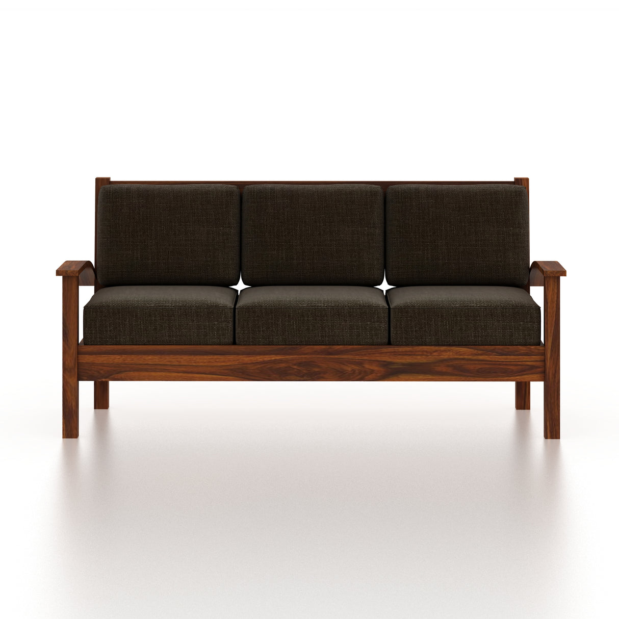 DELTA Solid Sheesham Wood 3 Seater Sofa - 3 Year Warranty (LUXE EDITION)