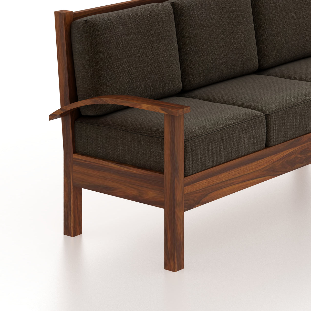 DELTA Solid Sheesham Wood 3 Seater Sofa - 3 Year Warranty (LUXE EDITION)