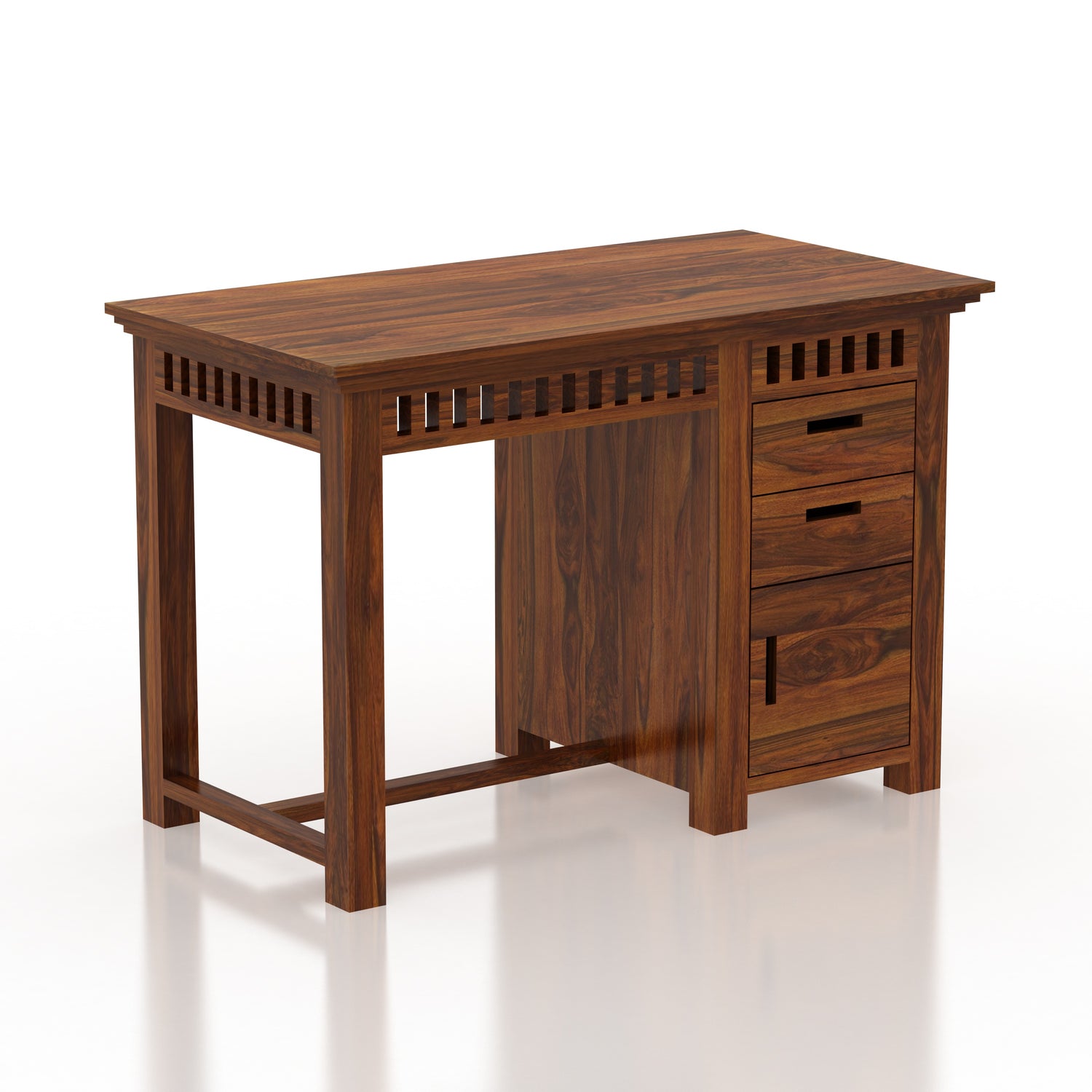 Armania Study Table with Storage in Solid Sheesham Wood - 3 Years Warranty