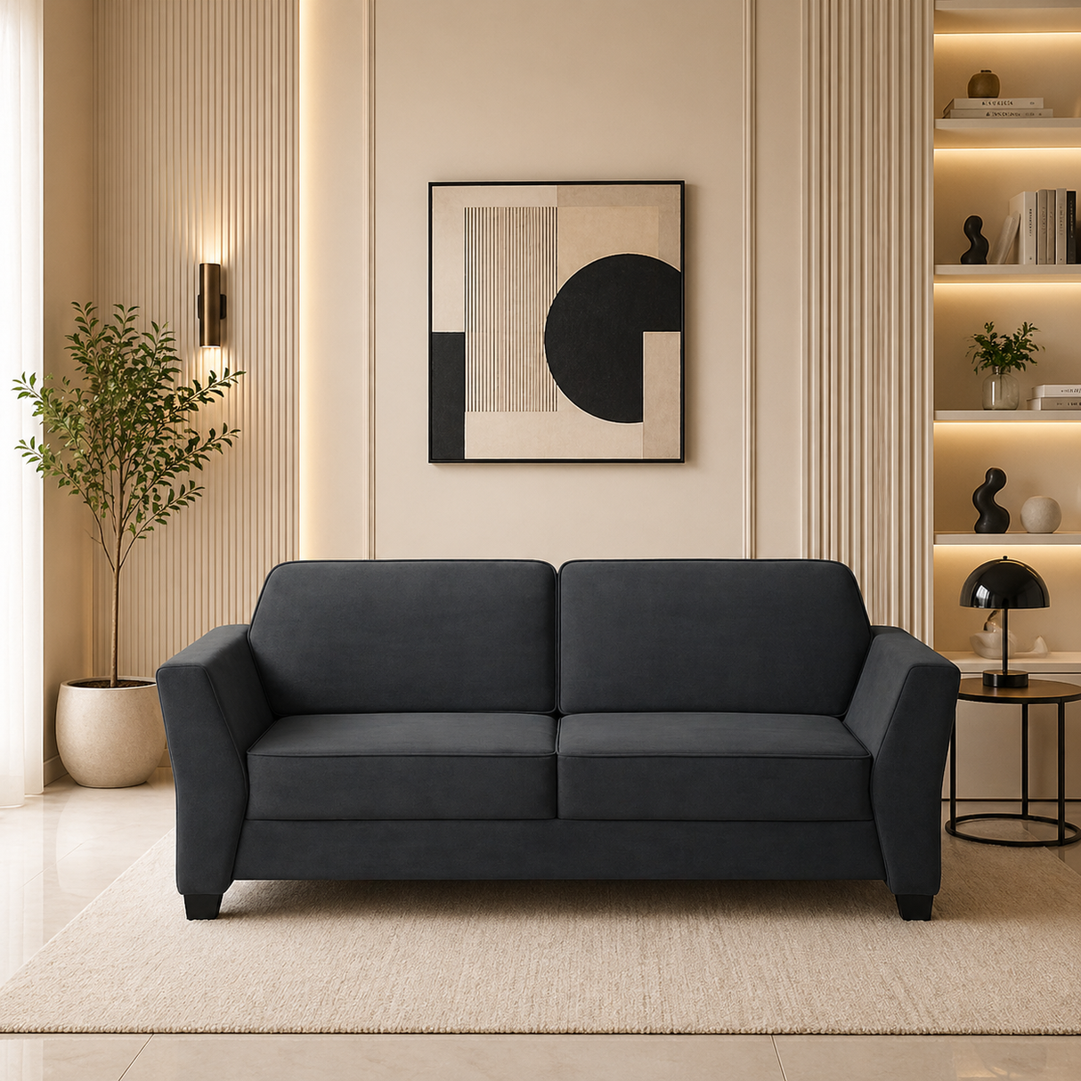 SANTORI Three Seater Upholstered Sofa Velvet - 12 Months Warranty - TAR