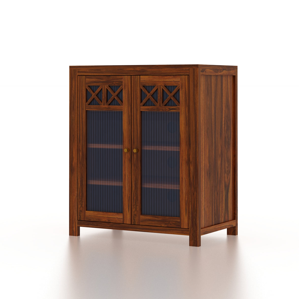 LYON Solid Sheesham Wood Shoe Rack Cabinet - 3 Years Warranty