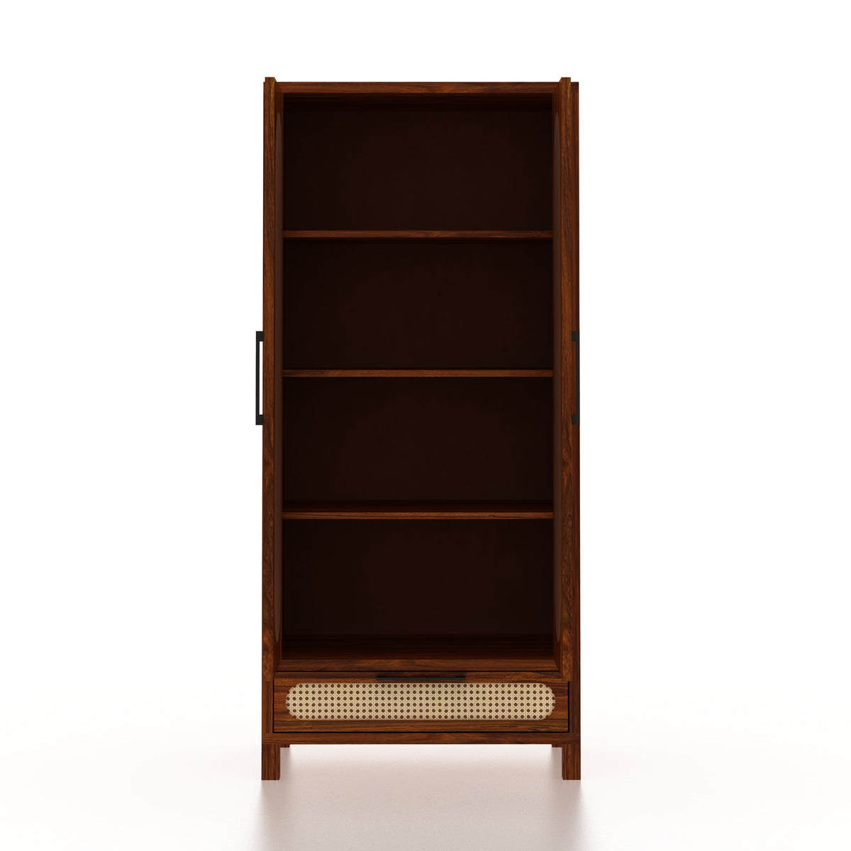 Naptune Solid Sheesham Wood Wardrobe With Two Doors and Drawer - 3-Year Warranty