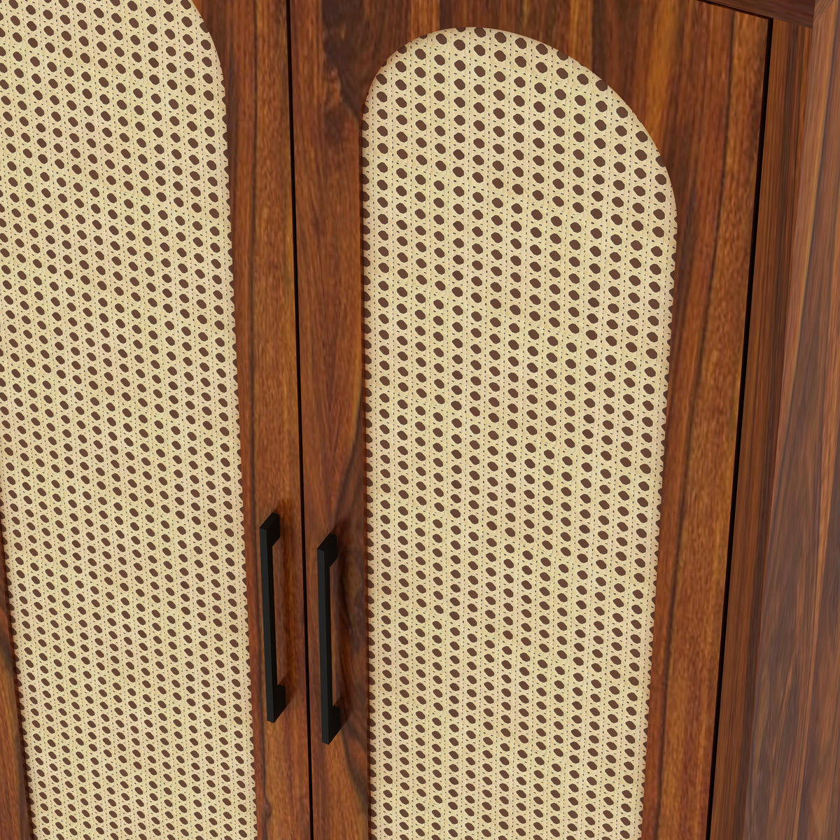Naptune Solid Sheesham Wood Wardrobe With Two Doors and Drawer - 3-Year Warranty