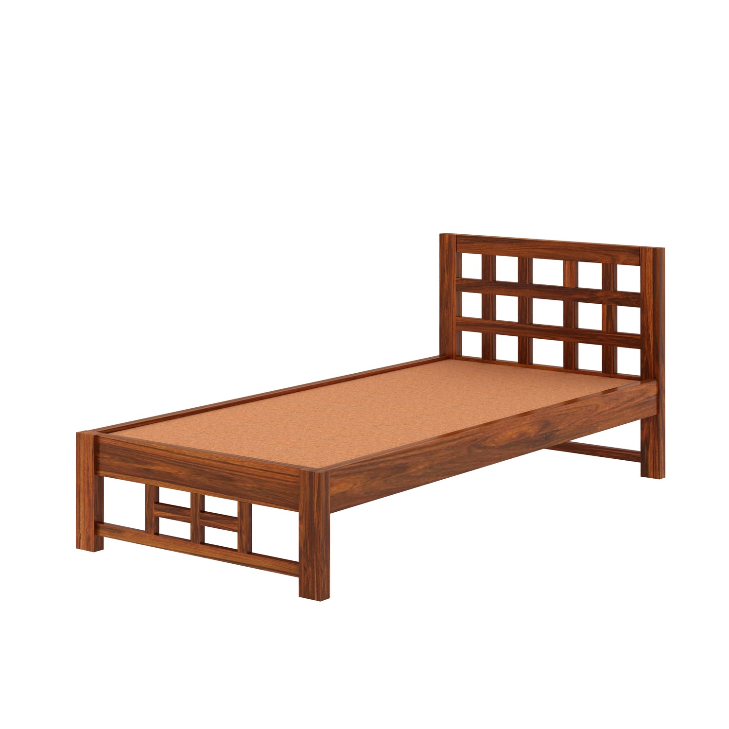 Simons Solid Sheesham Wood Single Bed - 3 Years Warranty