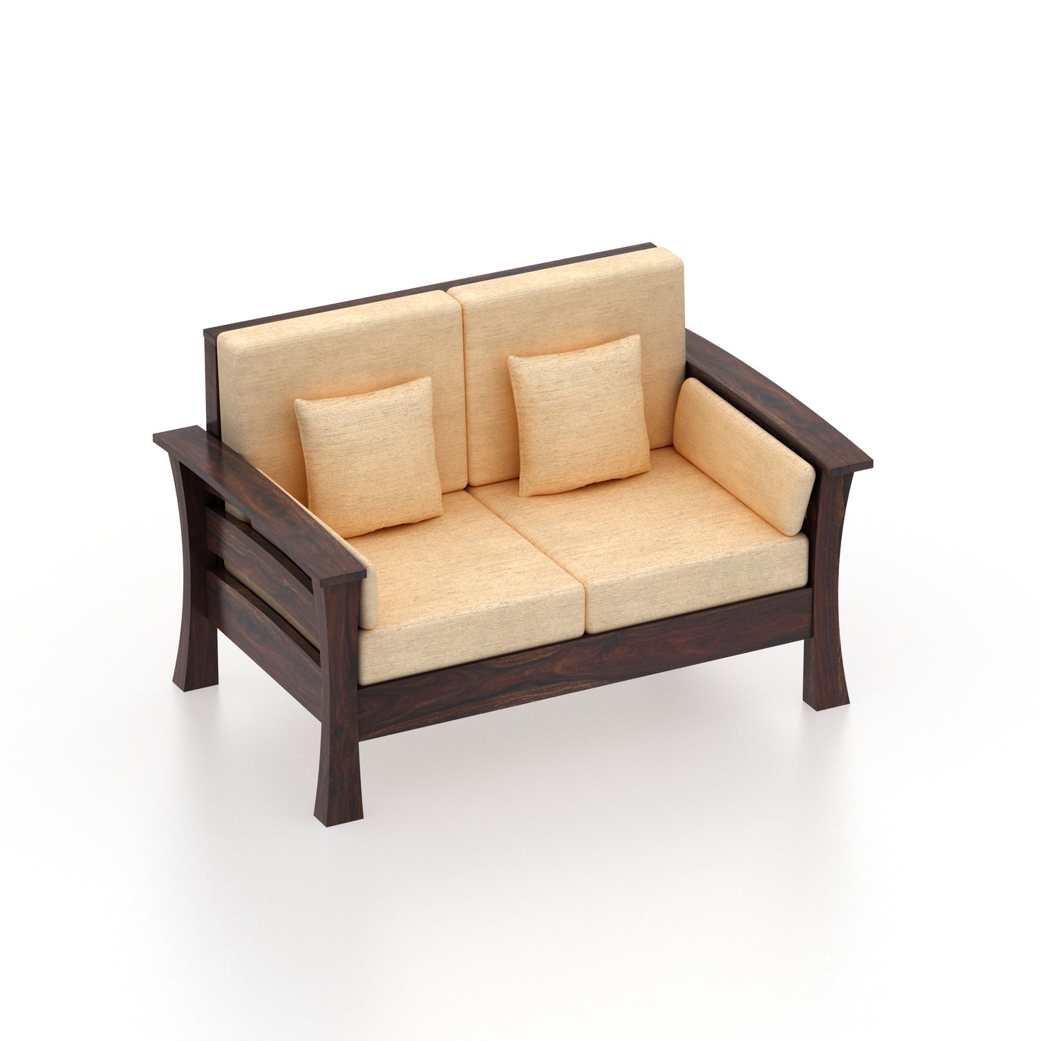 Nirvana Solid Sheesham Wood 2 Seater Sofa - 3 Years Warranty