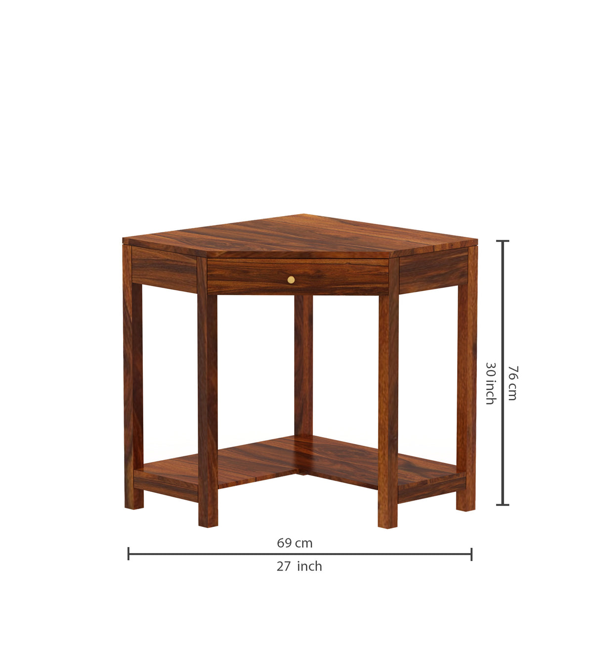 Swiss Solid Sheesham Wood Study Table With Storage - 3 Years Warranty