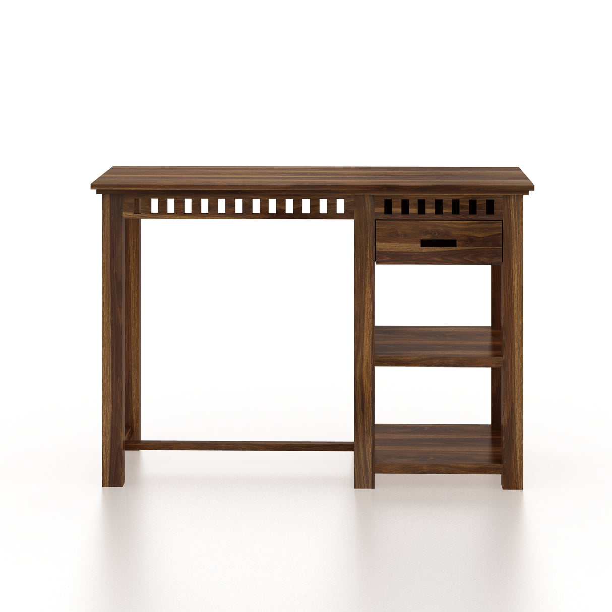Armania Solid Sheesham Wood Study Table With Open Shelf Storage - 3 Years Warranty
