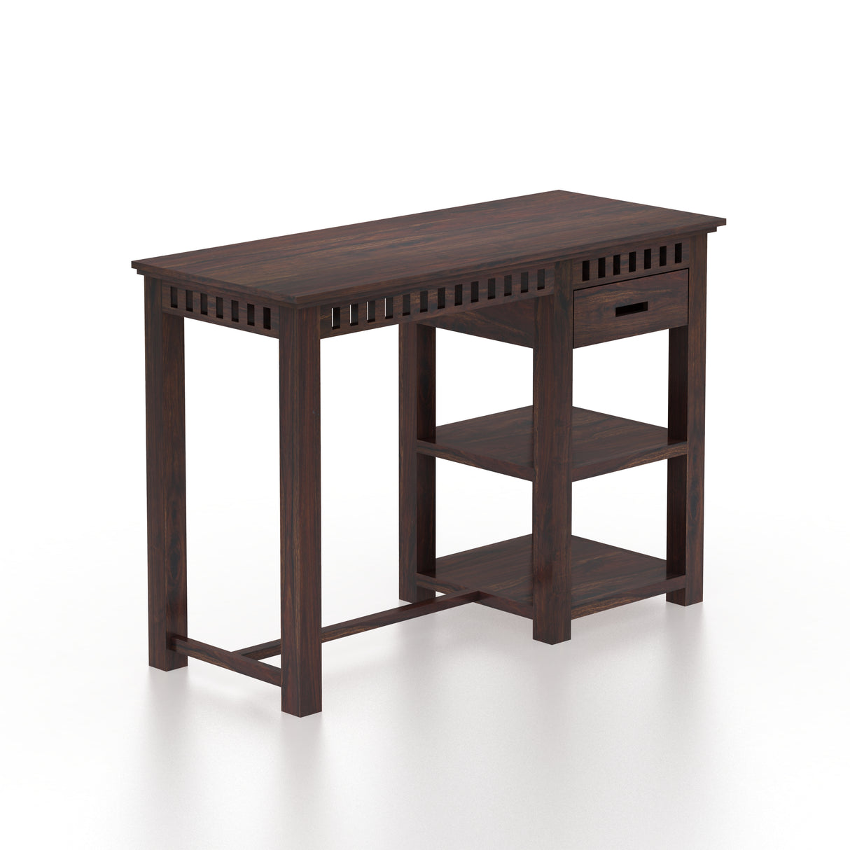 Armania Solid Sheesham Wood Study Table With Open Shelf Storage - 3 Years Warranty