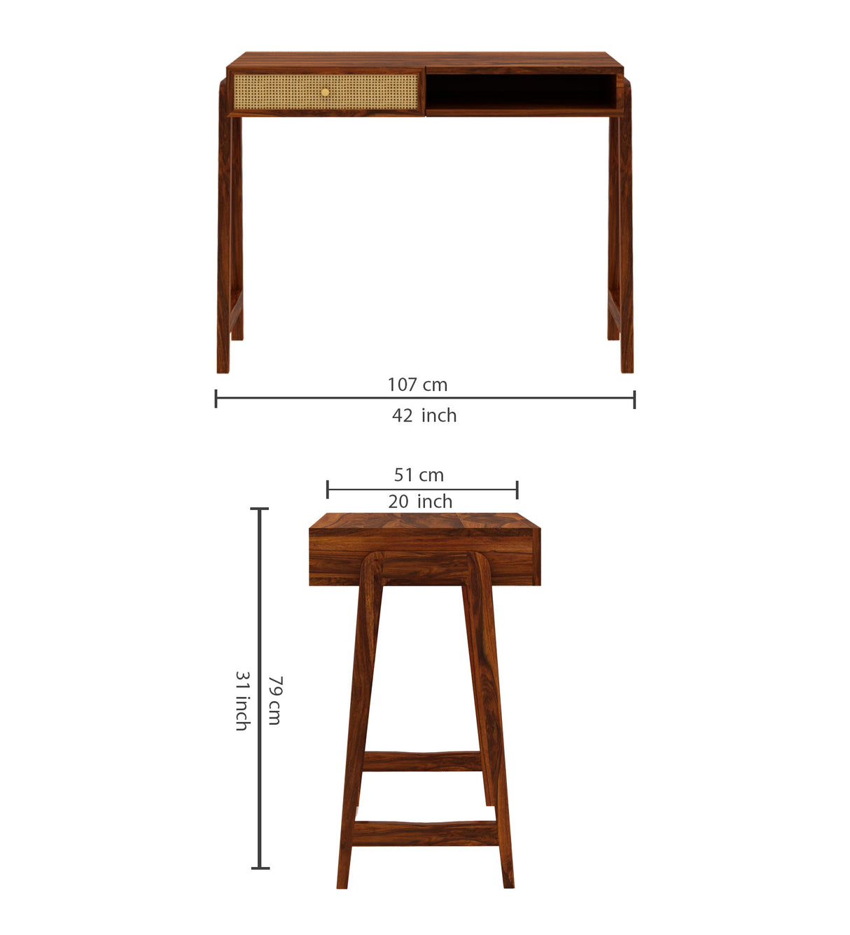 Syrus Solid Sheesham Wood Study Table - 3 Years Warranty
