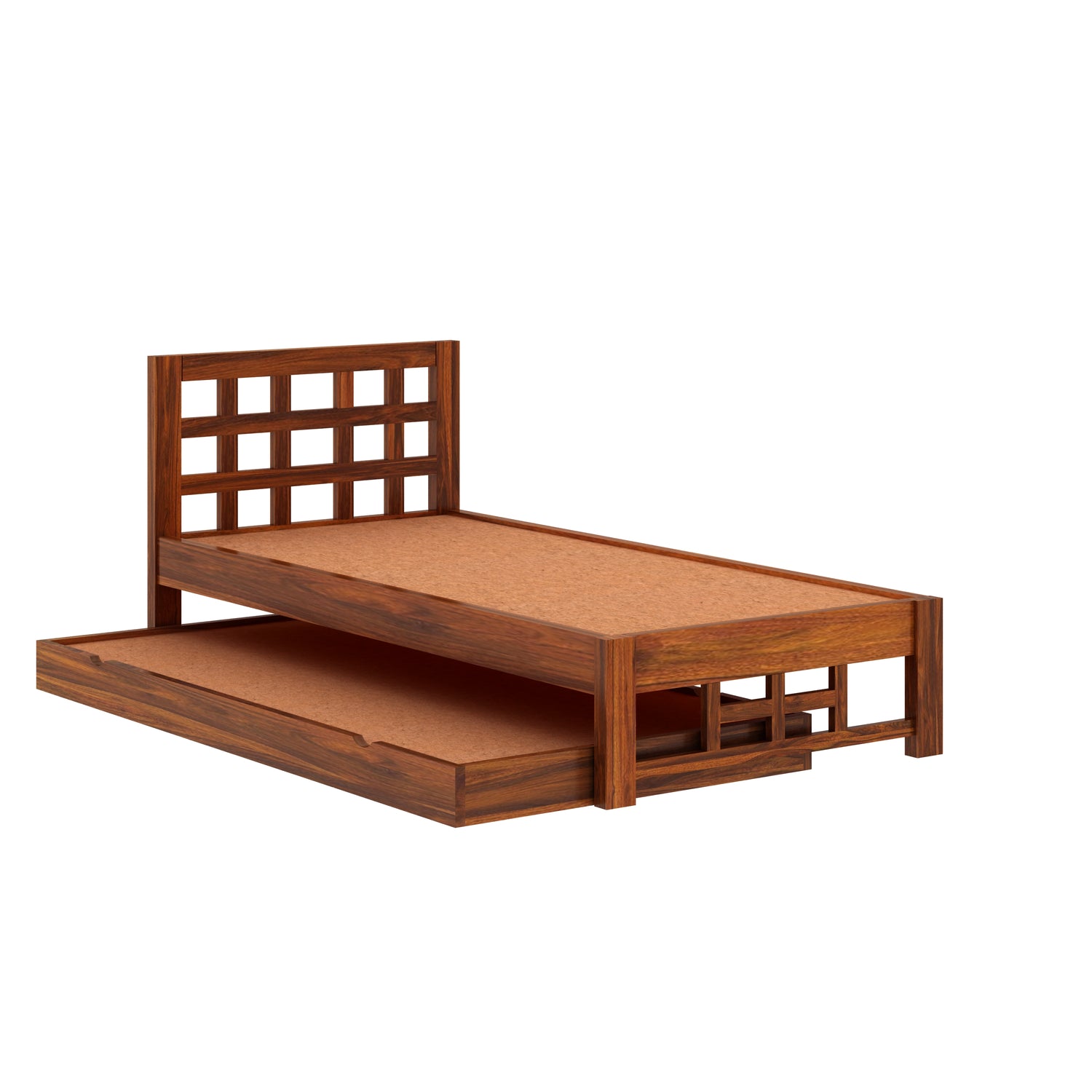 Simons Solid Sheesham Wood Single Trundle Bed - 3 Years Warranty