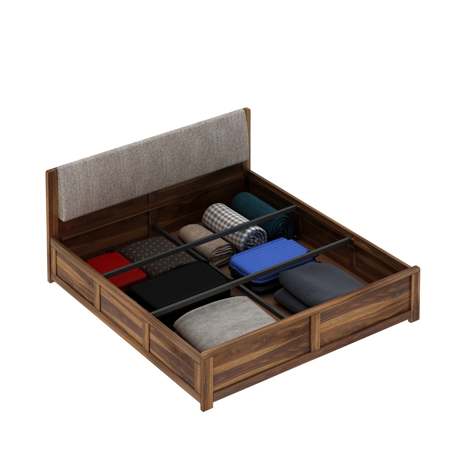 Boston Solid Sheesham Wood Bed With Box Storage - 3 years Warranty
