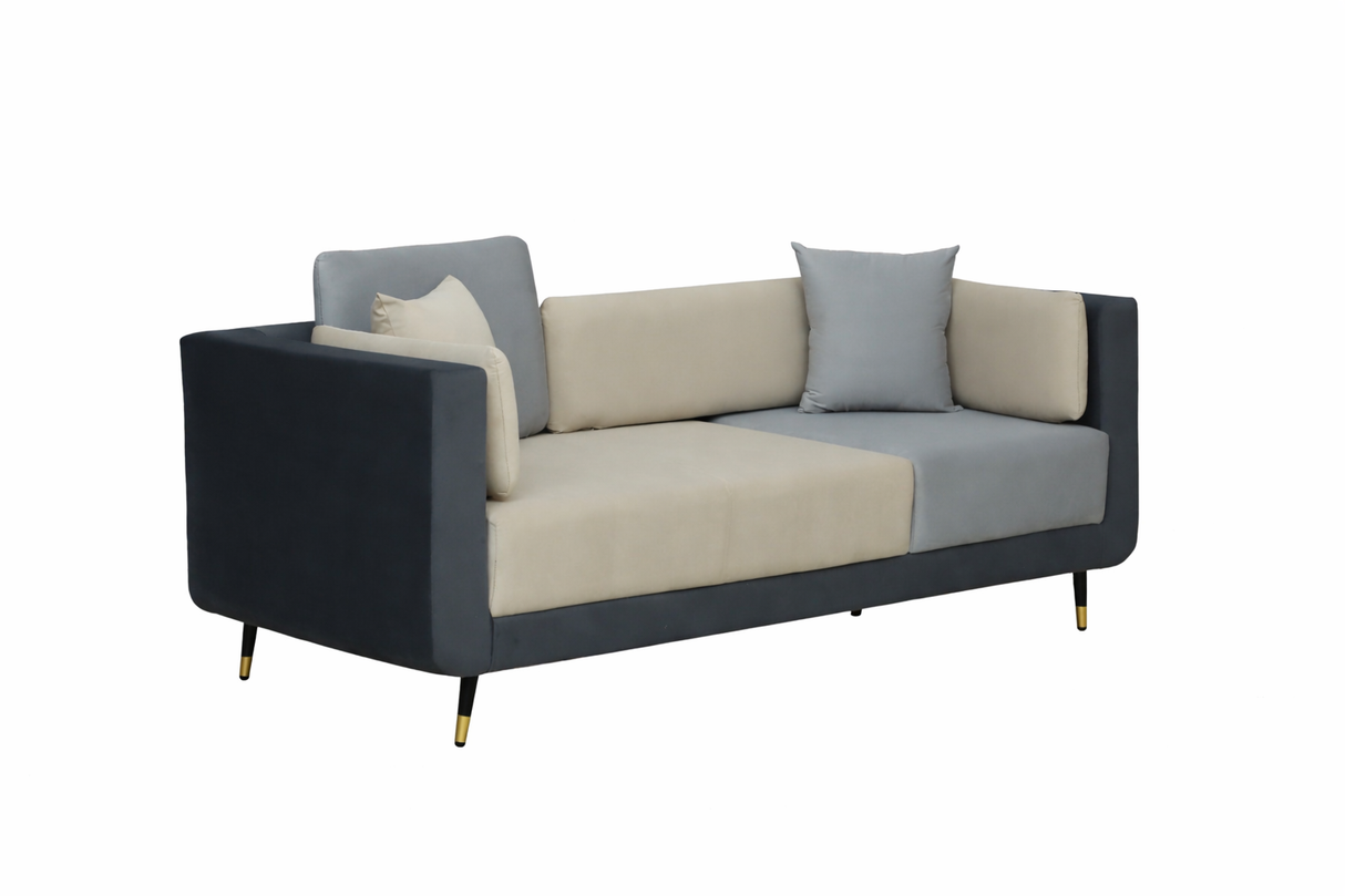 VEGAS Three Seater Upholstered Sofa Velvet - 12 Months Warranty