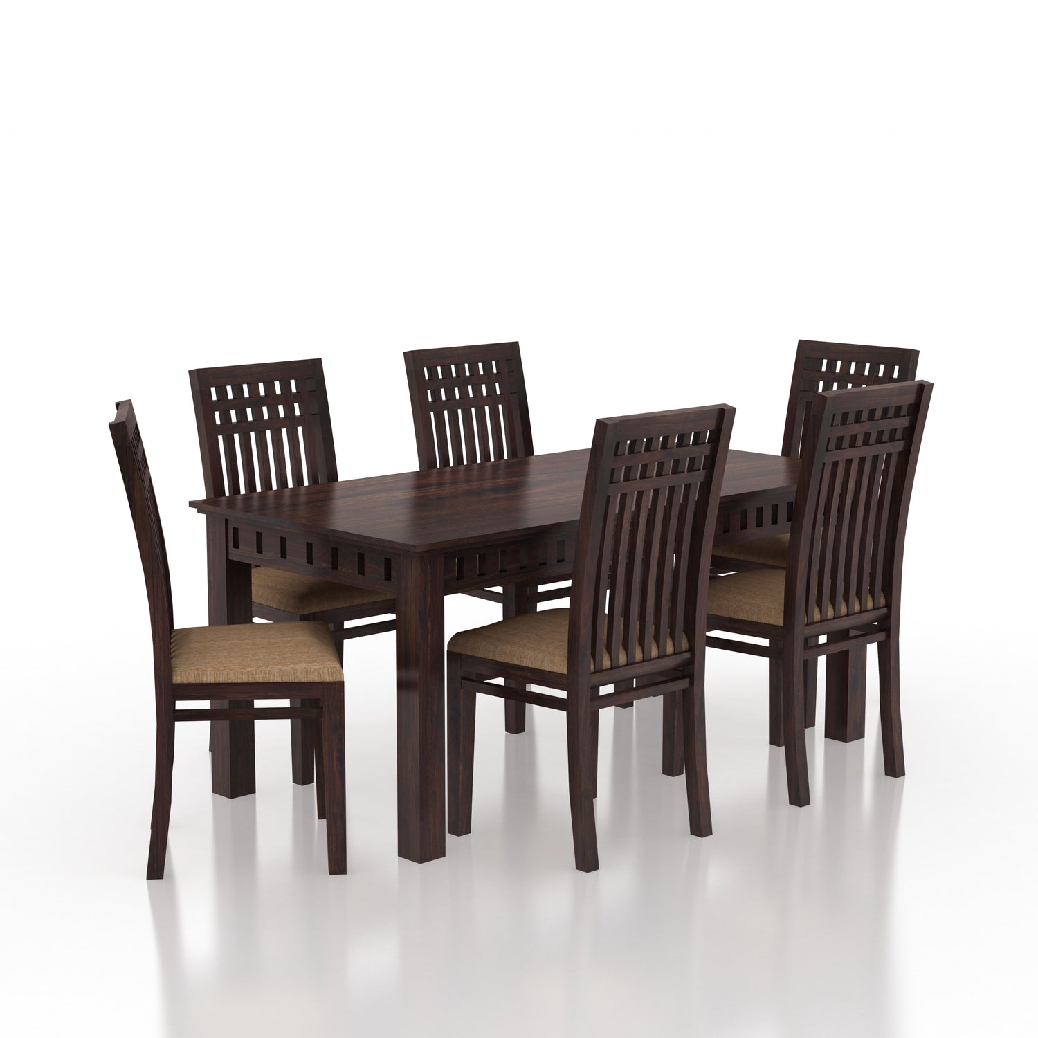 Armania Solid Sheesham Wood 6 Seater Dining Table Set - 3 Years Warranty