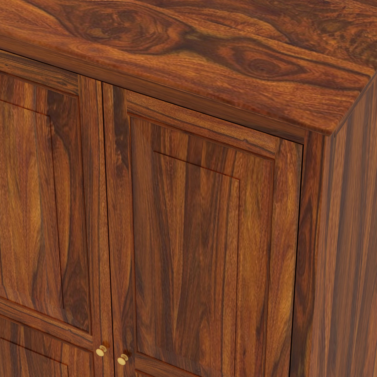 Jordan Solid Sheesham Wood Wardrobe With Two Doors and Two Drawer-3 years warranty