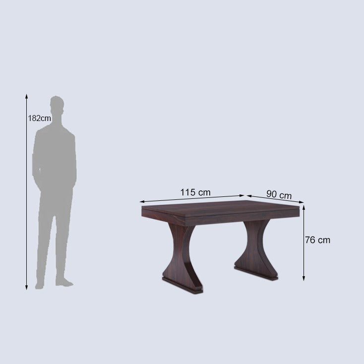 Maron Solid Sheesham Wood 4 Seater Dining Table Set - 3 Years Warranty